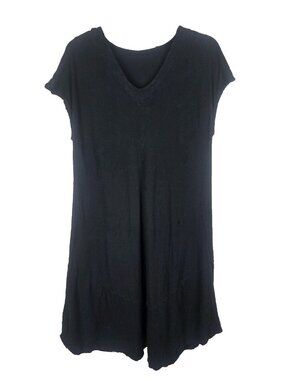 Oh My Gauze Black Crinkle Gauze Dress 3 Lg/XL Lagenlook Midi 100% Cotton